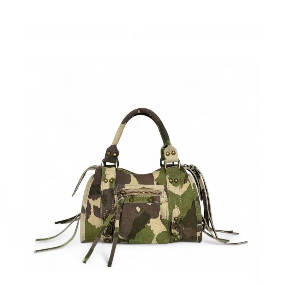 Mini sac en croûte de cuir imprimée SANDSTORM MINI JUNGLE Camouflage