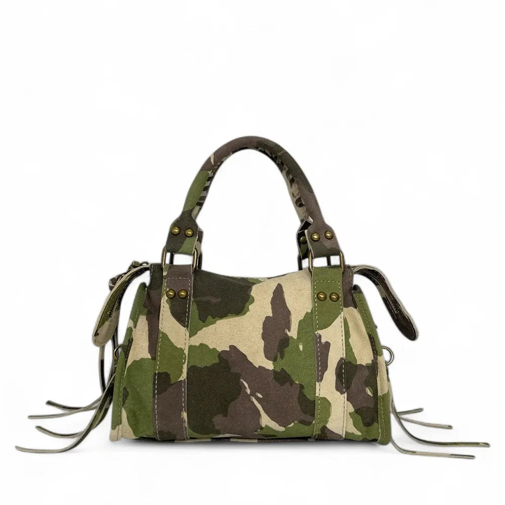 Mini sac en croûte de cuir imprimée SANDSTORM MINI JUNGLE Camouflage