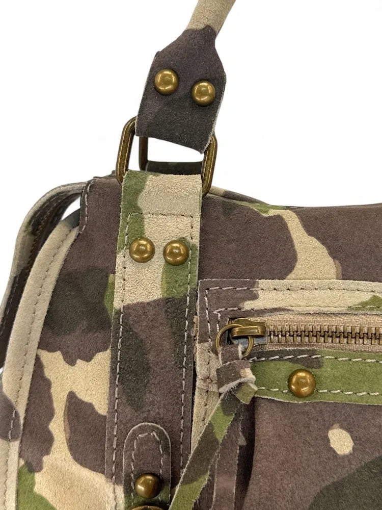 Mini sac en croûte de cuir imprimée SANDSTORM MINI JUNGLE Camouflage