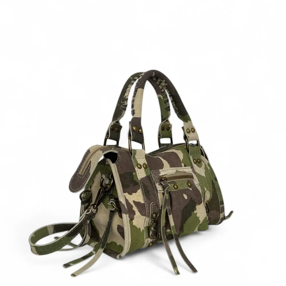 Mini sac en croûte de cuir imprimée SANDSTORM MINI JUNGLE Camouflage