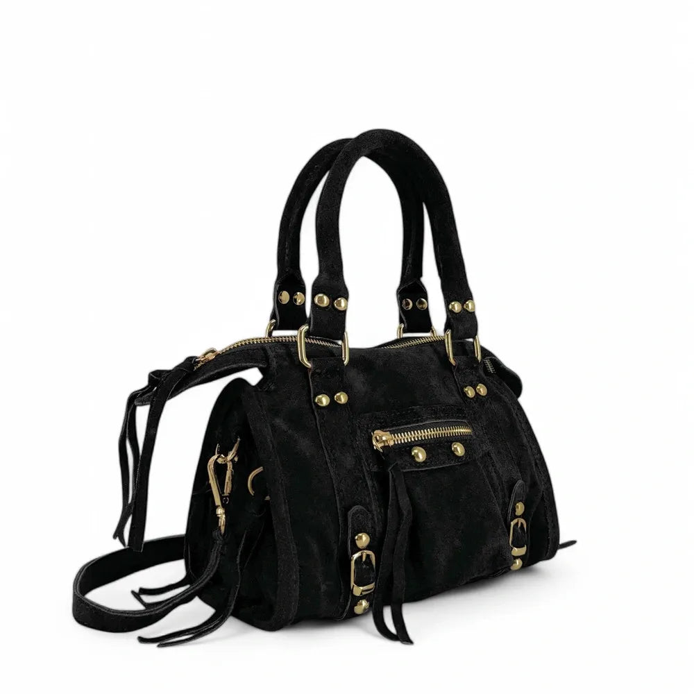 Mini-sac en croûte de cuir STORM SUEDE NANO Noir