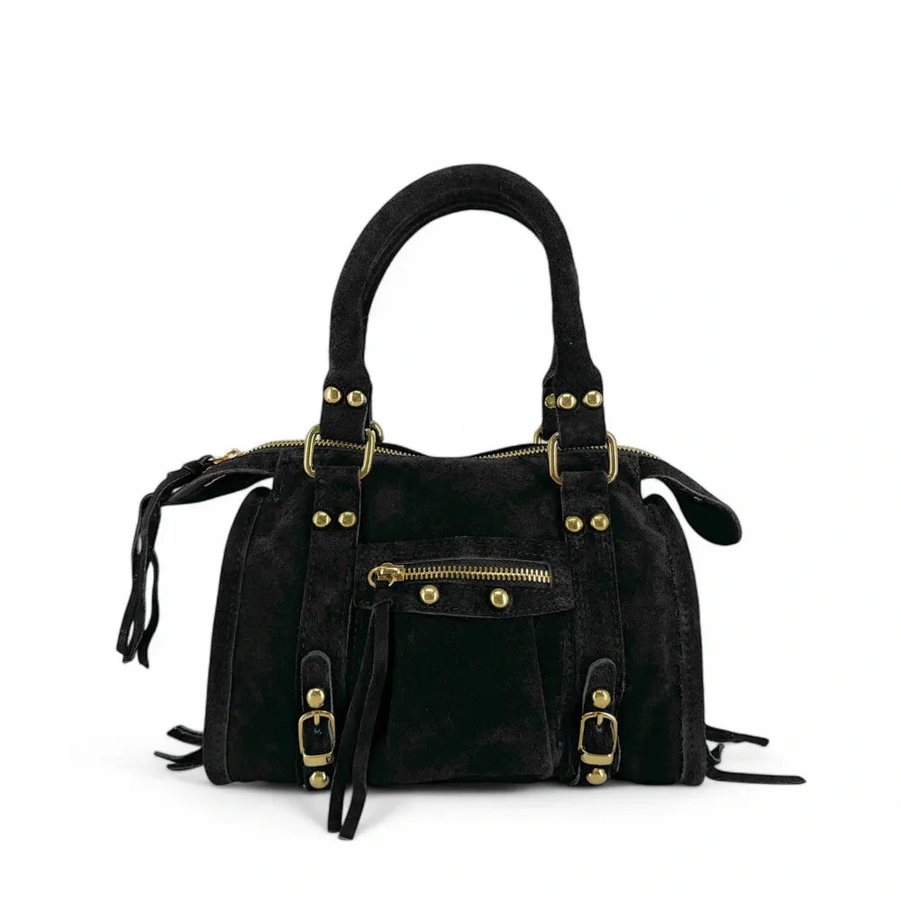 Mini-sac en croûte de cuir STORM SUEDE NANO Noir