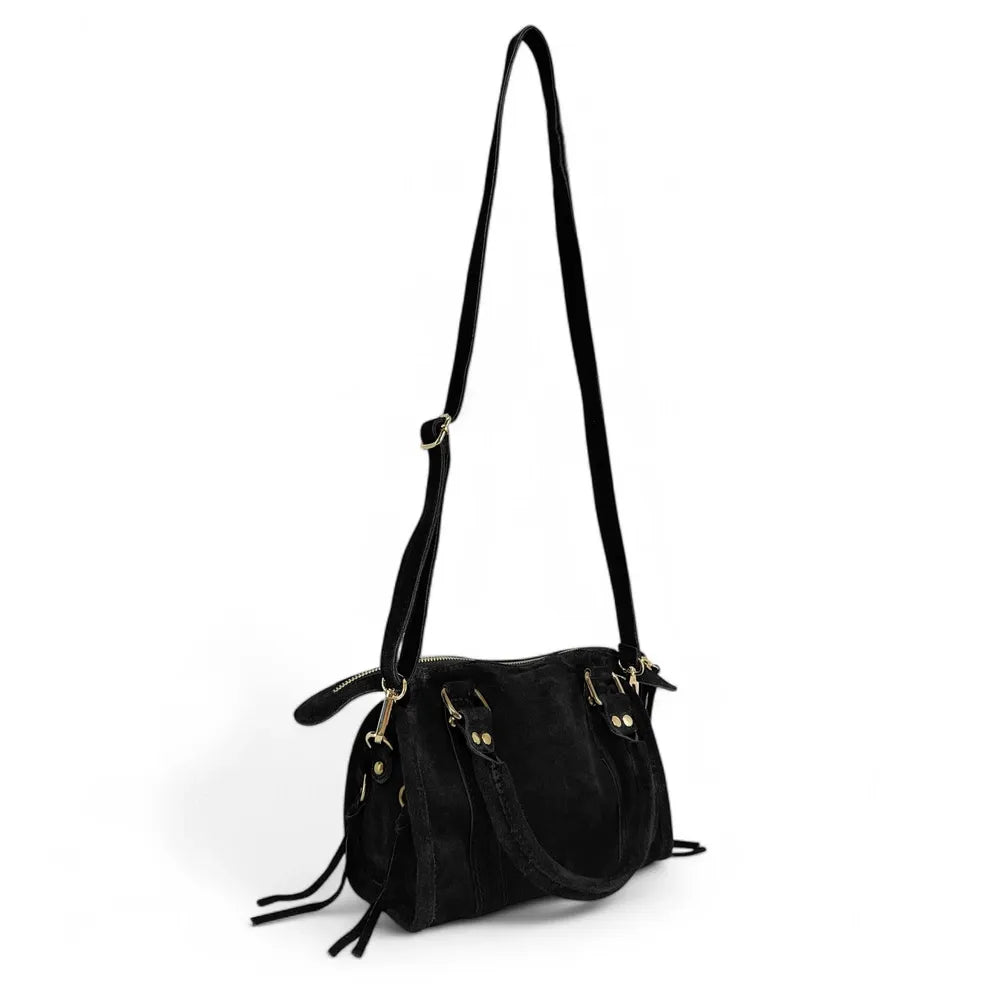 Mini-sac en croûte de cuir STORM SUEDE NANO Noir