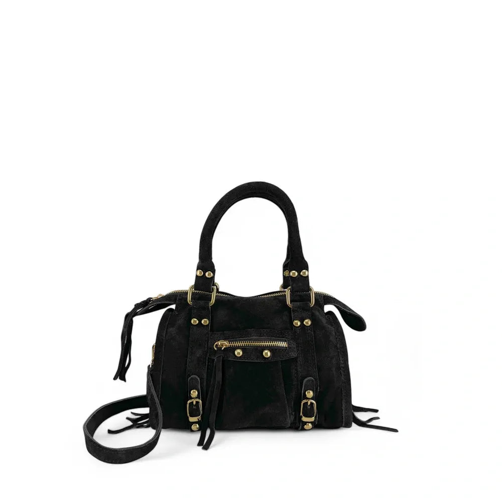 Mini-sac en croûte de cuir STORM SUEDE NANO Noir