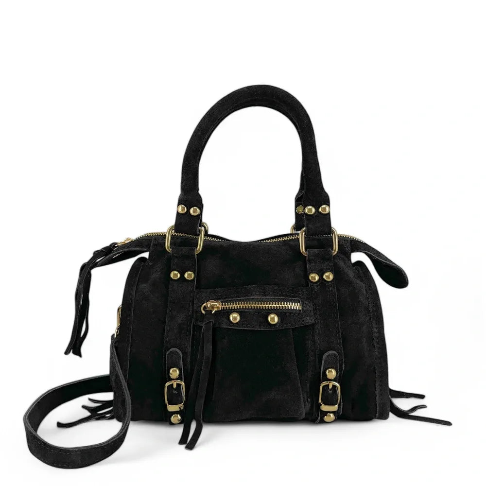 Mini-sac en croûte de cuir STORM SUEDE NANO Noir