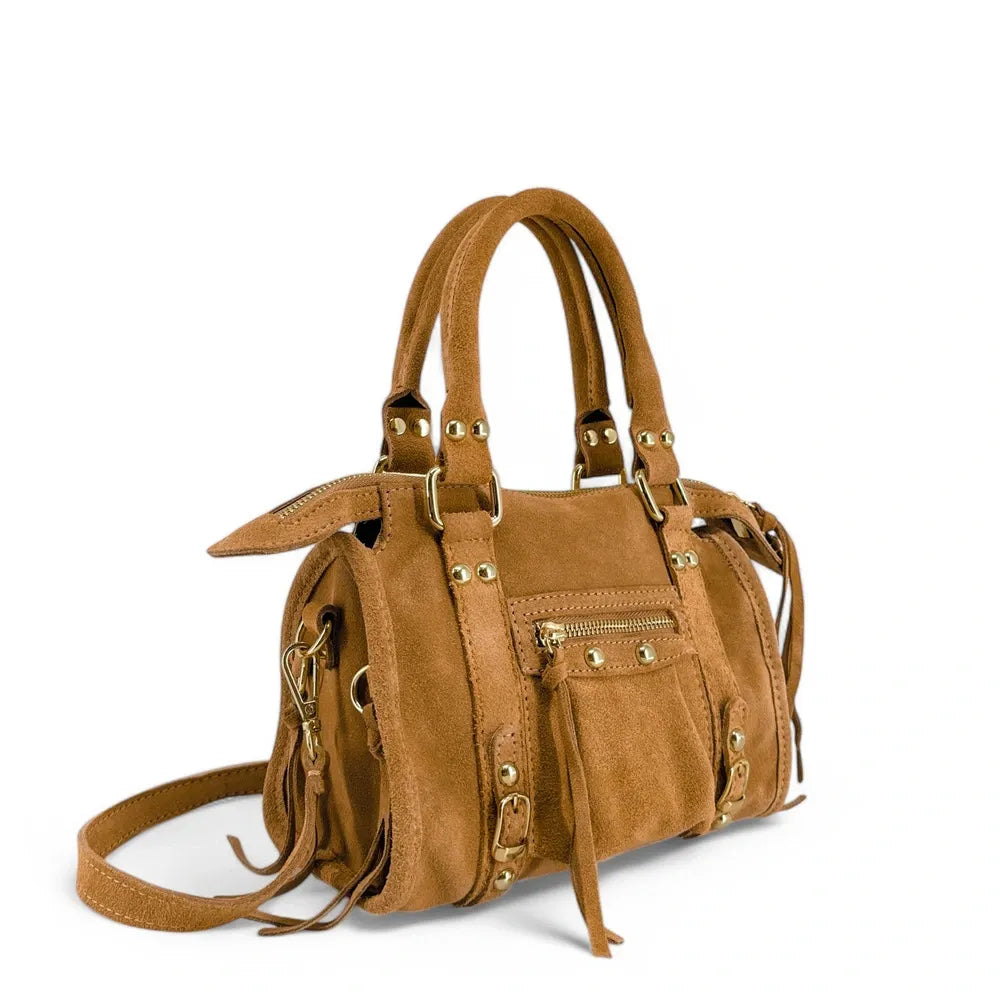 Mini-sac en croûte de cuir STORM SUEDE NANO Camel