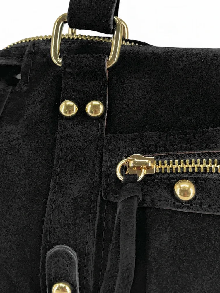 Mini-sac en croûte de cuir STORM SUEDE NANO Noir