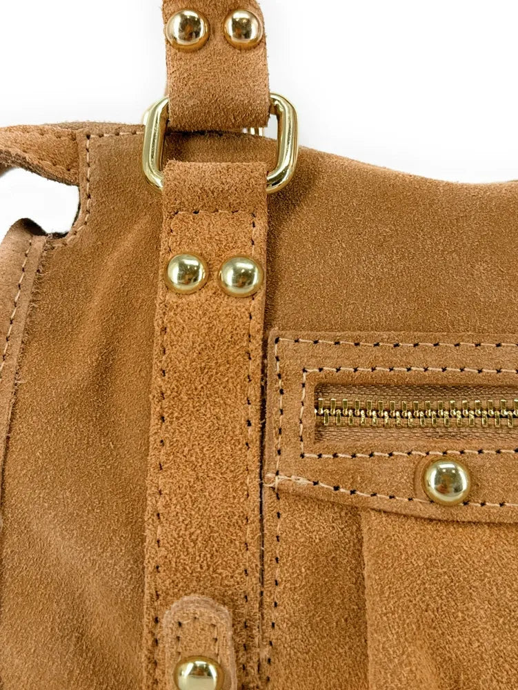 Mini-sac en croûte de cuir STORM SUEDE NANO Camel