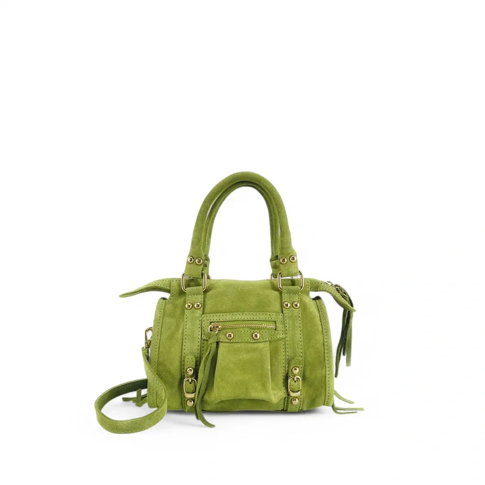 Mini-sac en croûte de cuir STORM SUEDE NANO Vert pistache