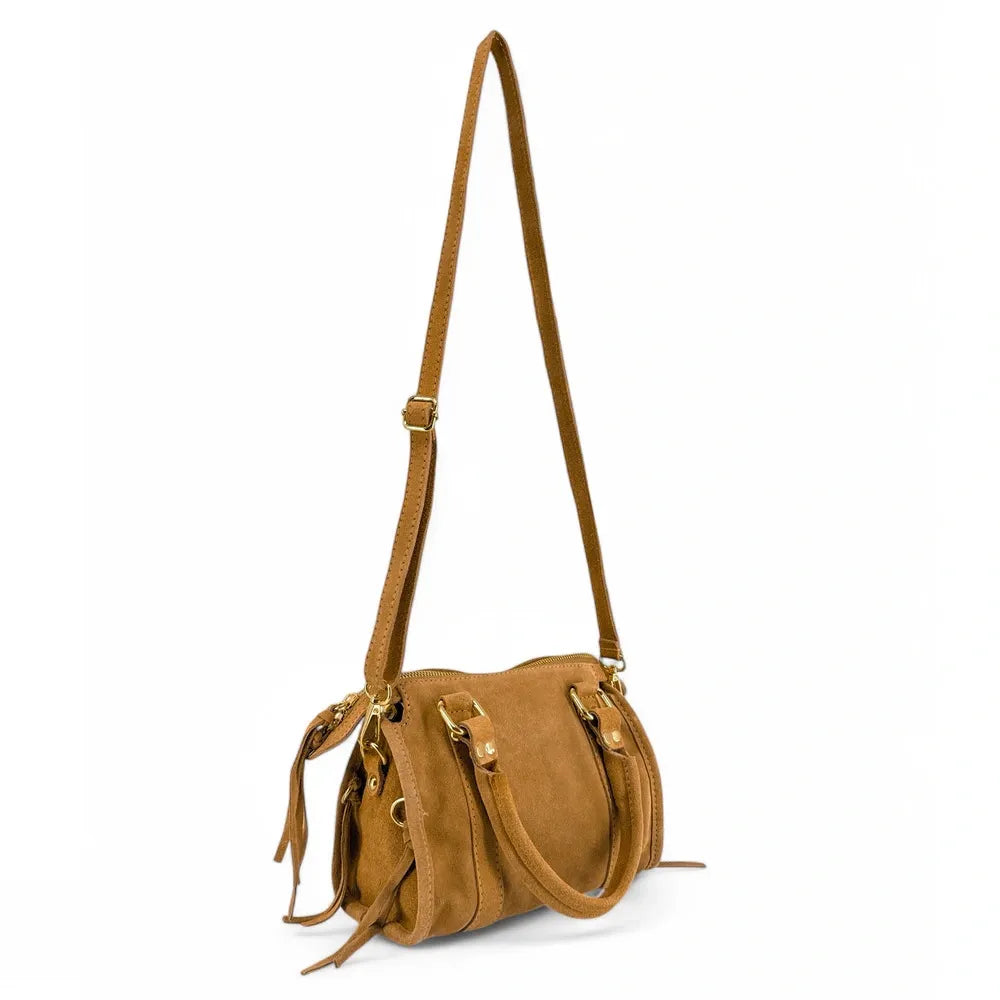 Mini-sac en croûte de cuir STORM SUEDE NANO Camel