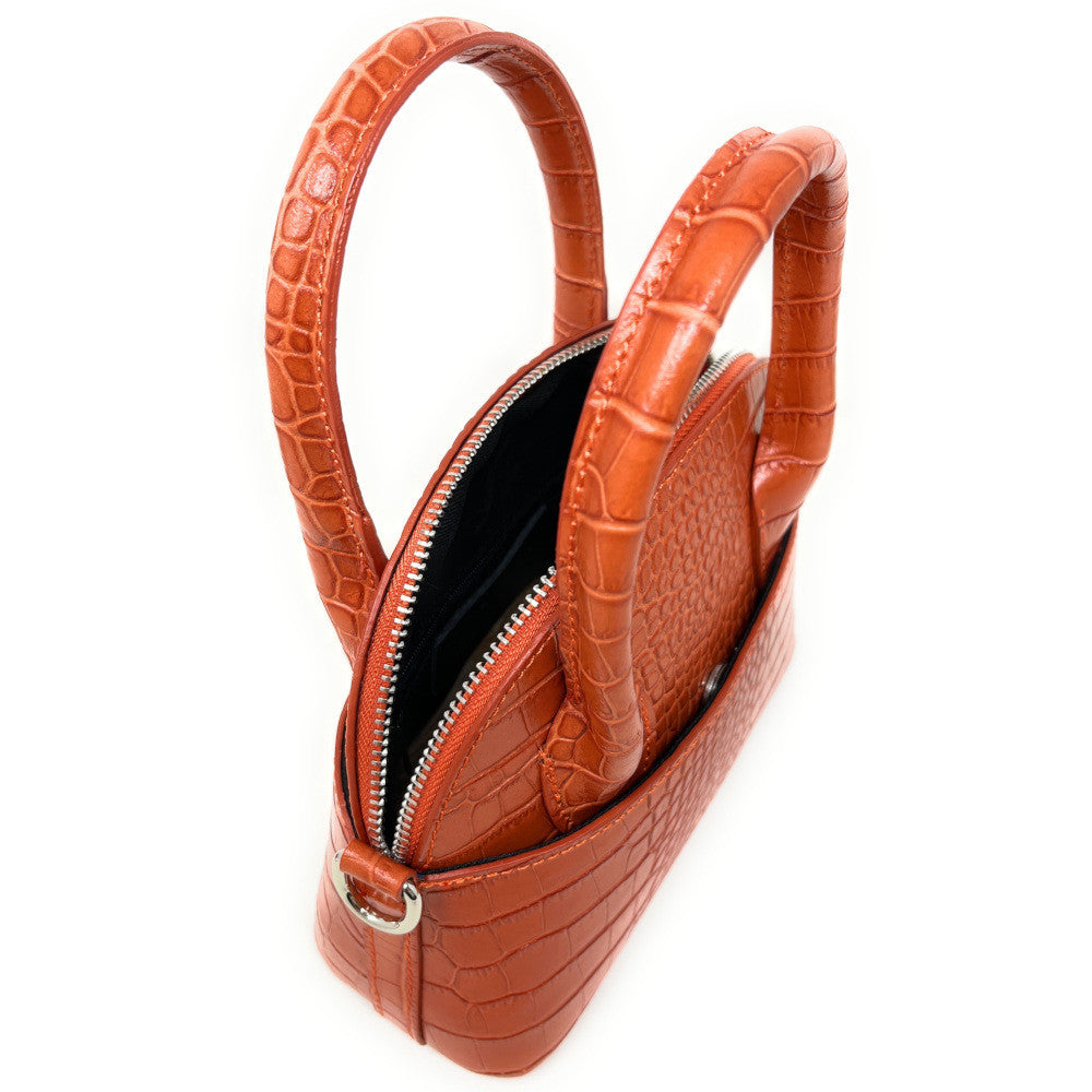 Mini sac à main en cuir embossé MANOLA Orange