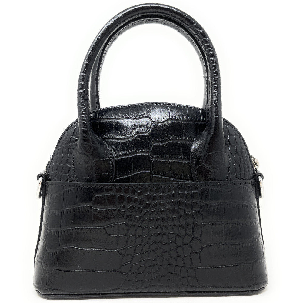 Mini sac à main en cuir embossé MANOLA Noir