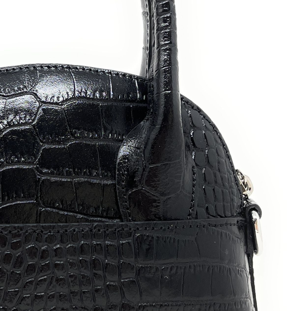Mini sac à main en cuir embossé MANOLA Noir