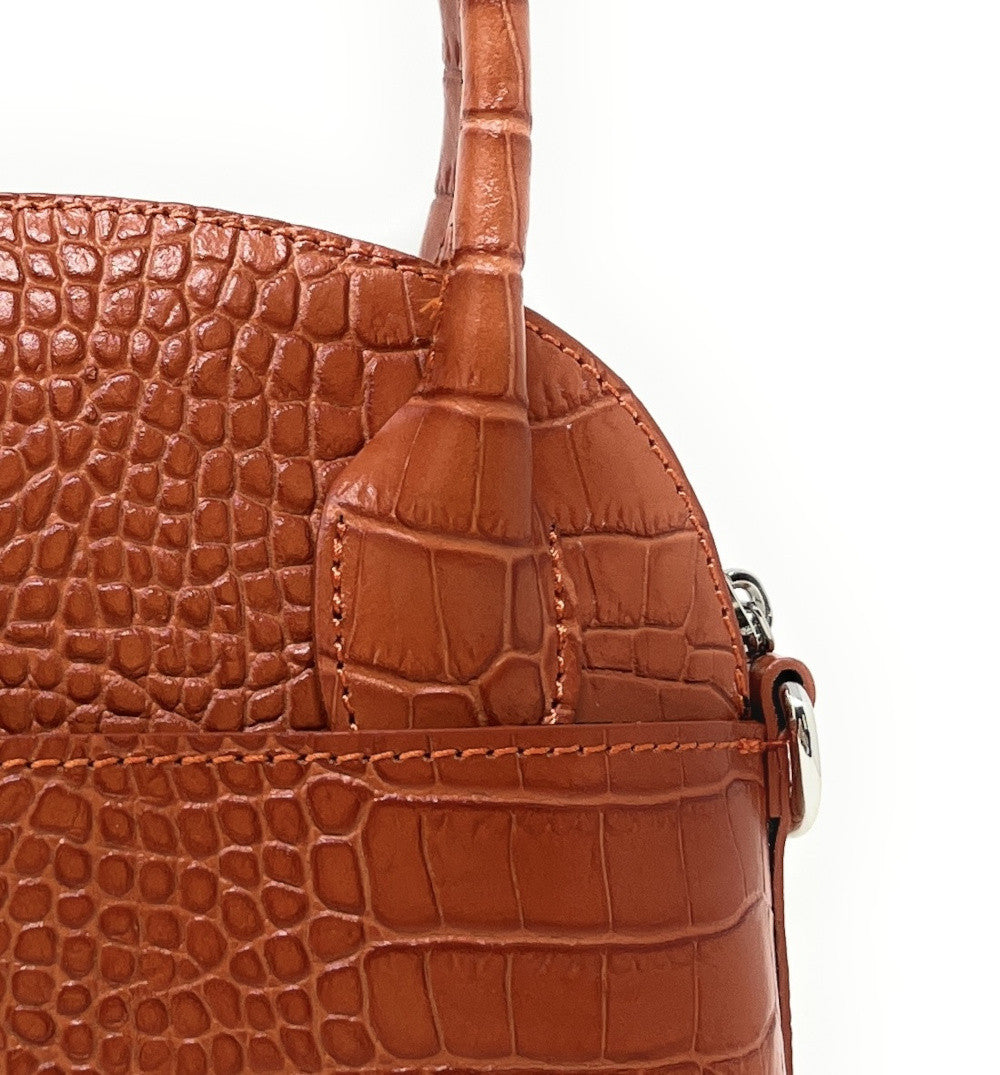 Mini sac à main en cuir embossé MANOLA Orange