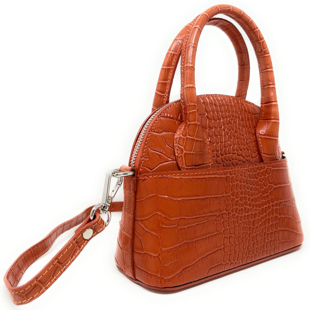 Mini sac à main en cuir embossé MANOLA Orange