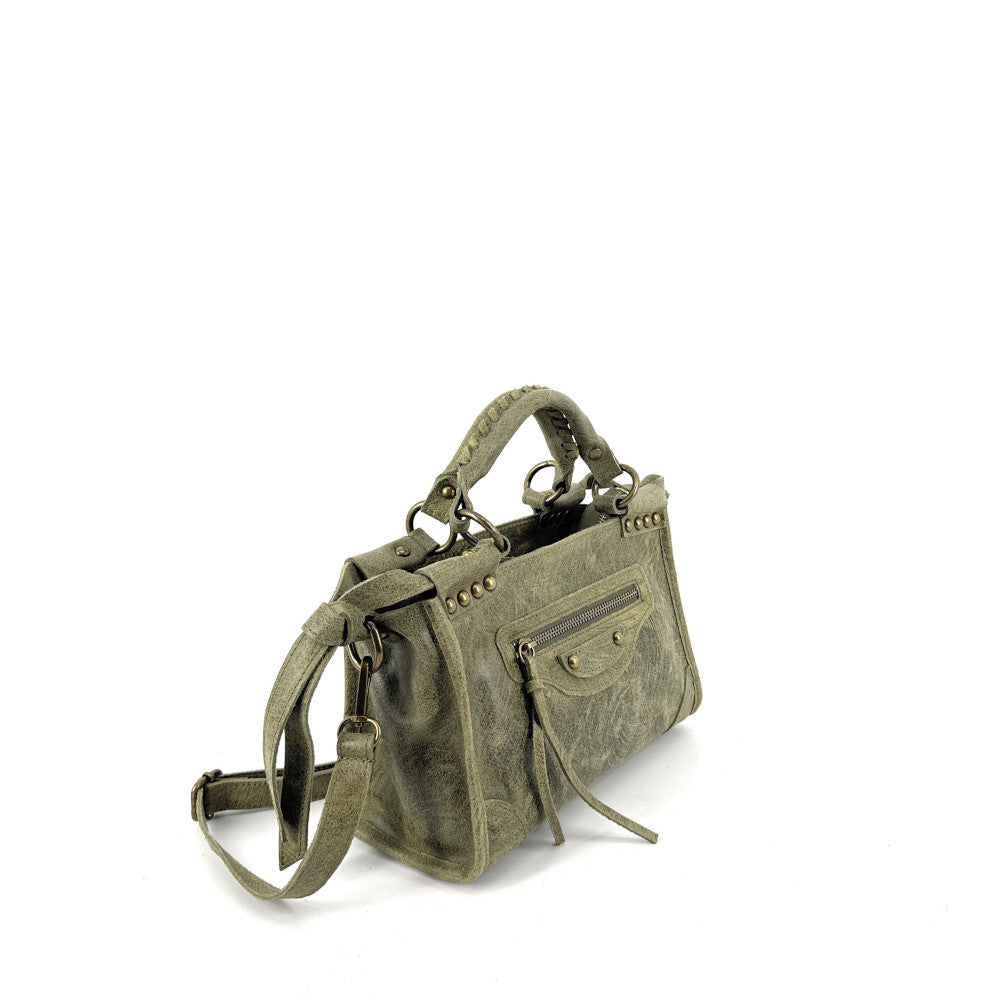 Mini-sac en cuir brossé POCKY Kaki