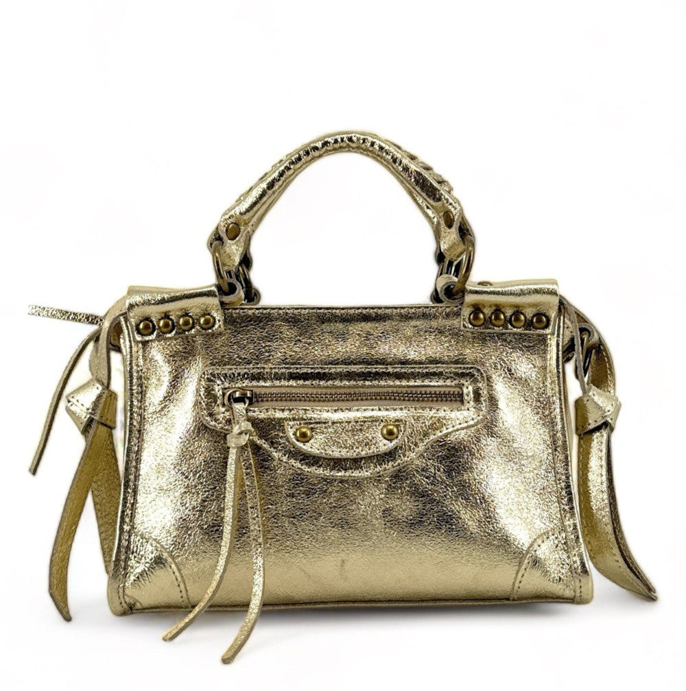 Mini-sac en cuir brossé POCKY Or