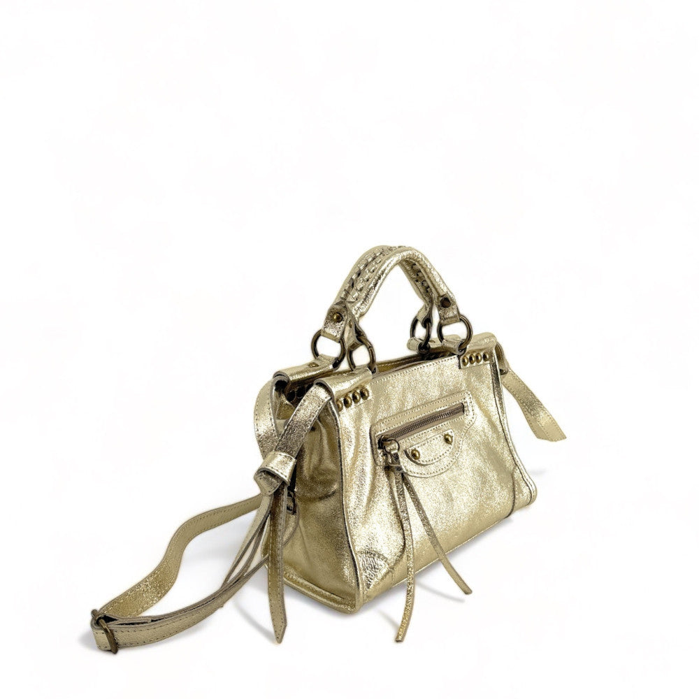 Mini-sac en cuir brossé POCKY Or