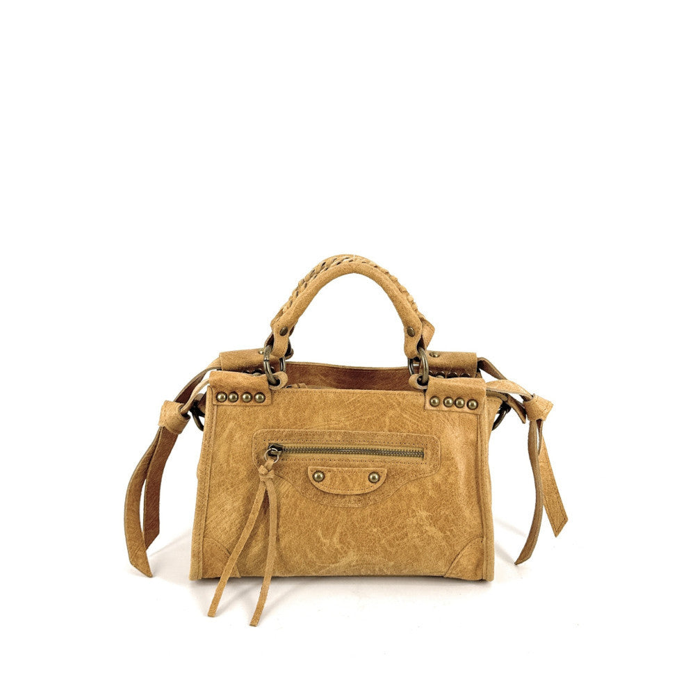 Mini-sac en cuir brossé POCKY Savane
