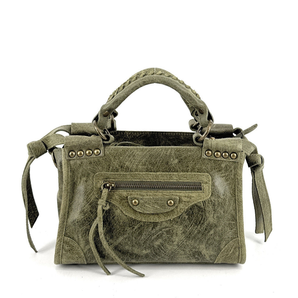 Mini-sac en cuir brossé POCKY Kaki