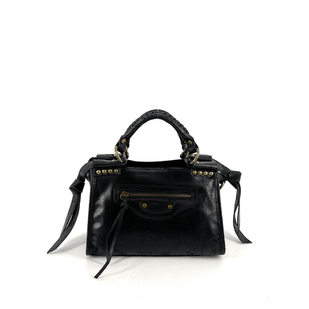 Mini-sac en cuir brossé POCKY Noir