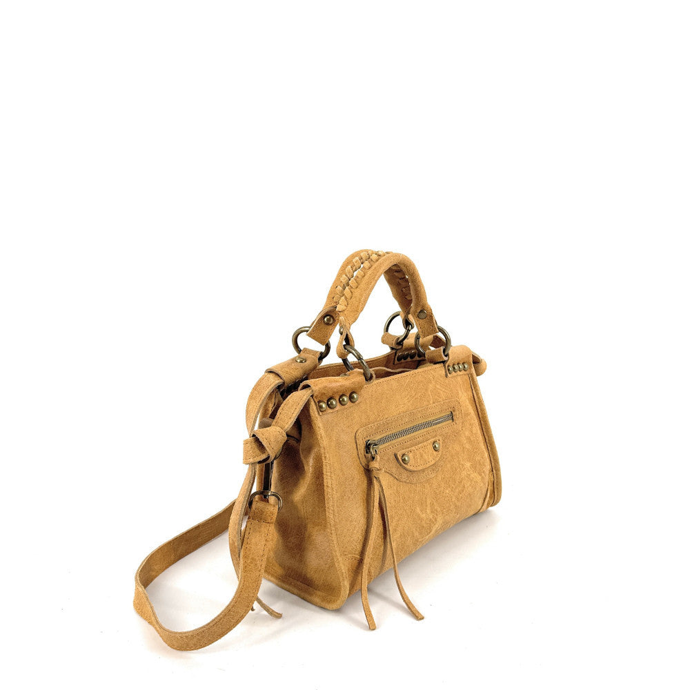 Mini-sac en cuir brossé POCKY Savane