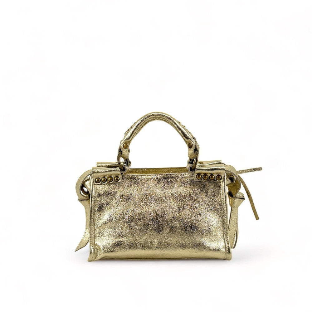 Mini-sac en cuir brossé POCKY Or