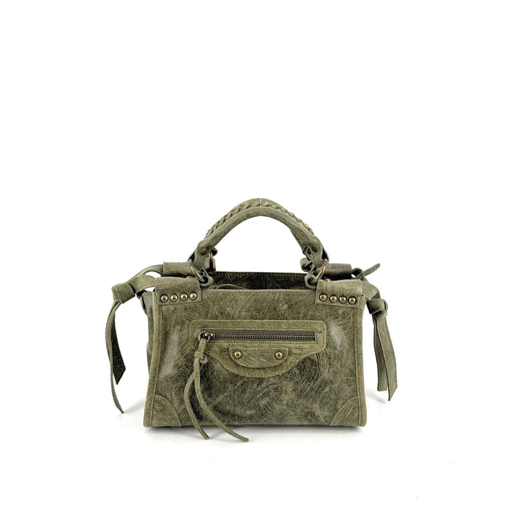 Mini-sac en cuir brossé POCKY Kaki