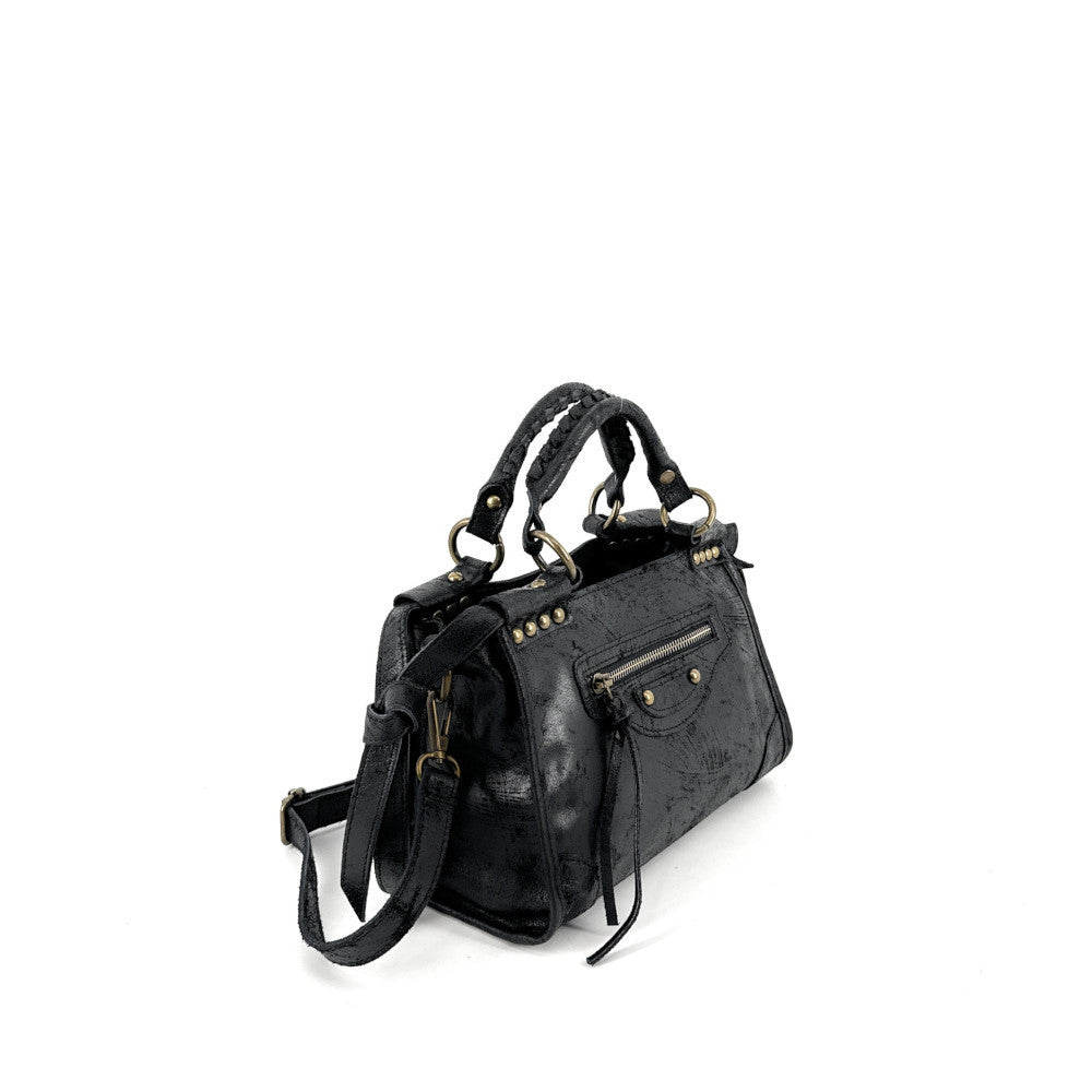 Mini-sac en cuir brossé POCKY Noir