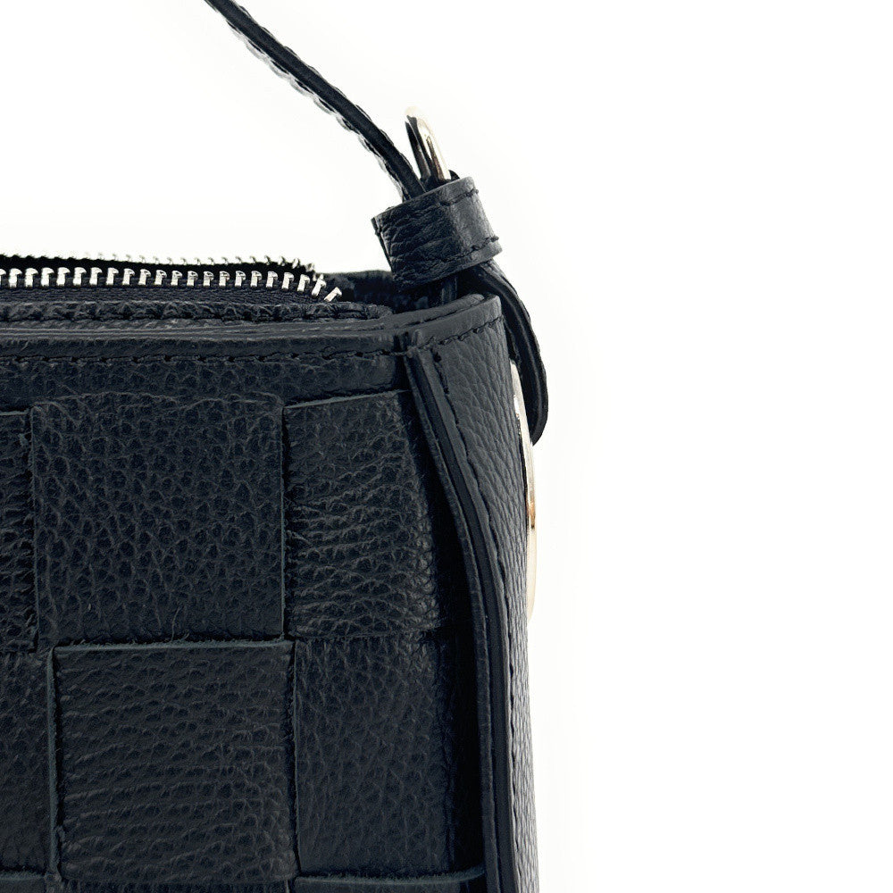 Sac en cuir grainé tressé CHESSY Noir