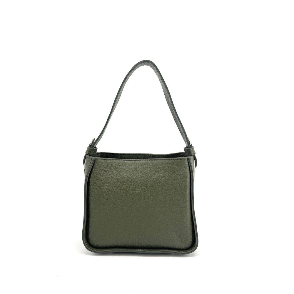 Sac en cuir grainé tressé CHESSY Kaki