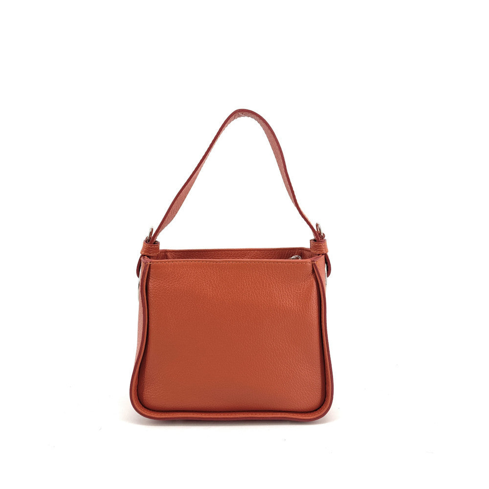 Sac en cuir grainé tressé CHESSY Mandarine