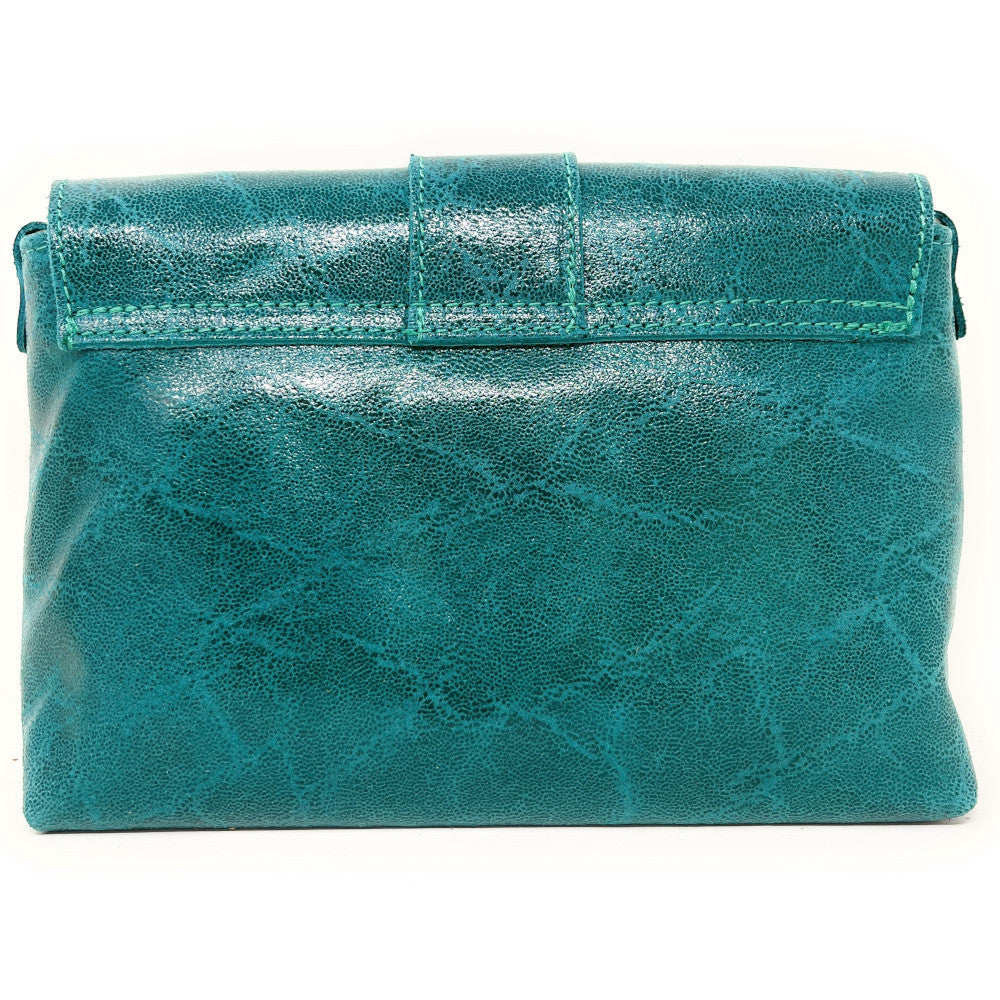 Mini sac en cuir lisse VERONE Bleu turquoise