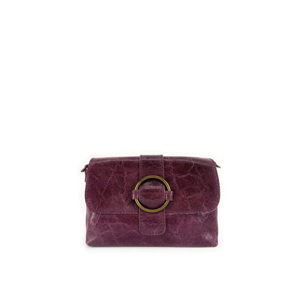 Mini sac en cuir lisse VERONE Prune