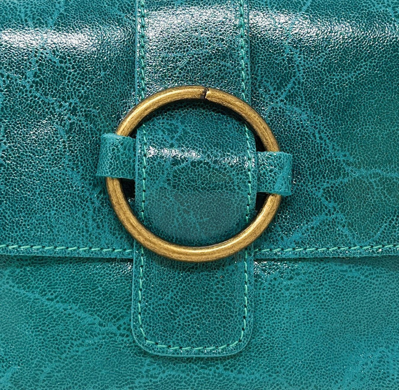 Mini sac en cuir lisse VERONE Bleu turquoise