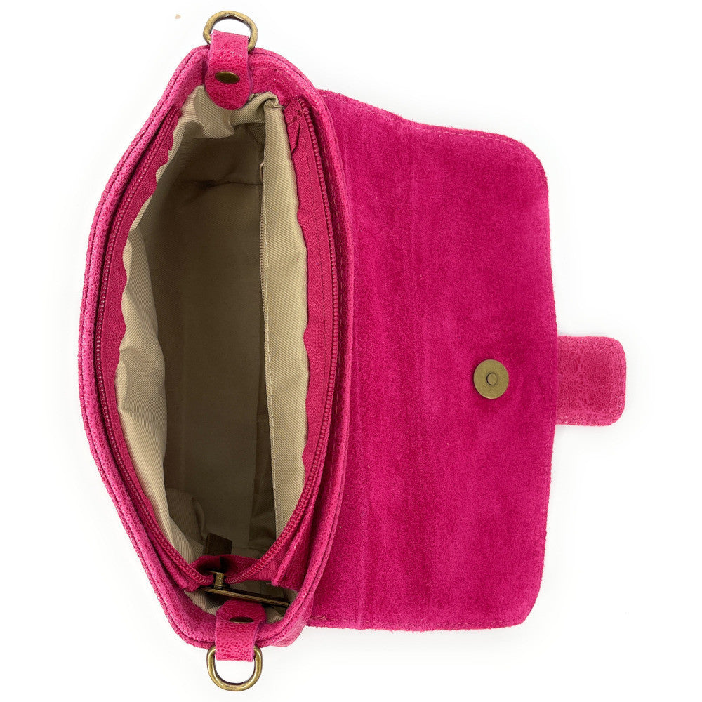 Mini sac en cuir lisse VERONE Rose néon