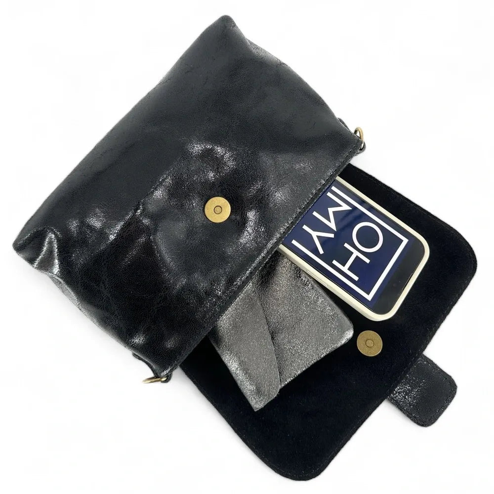 Mini sac en cuir lisse VERONE Noir
