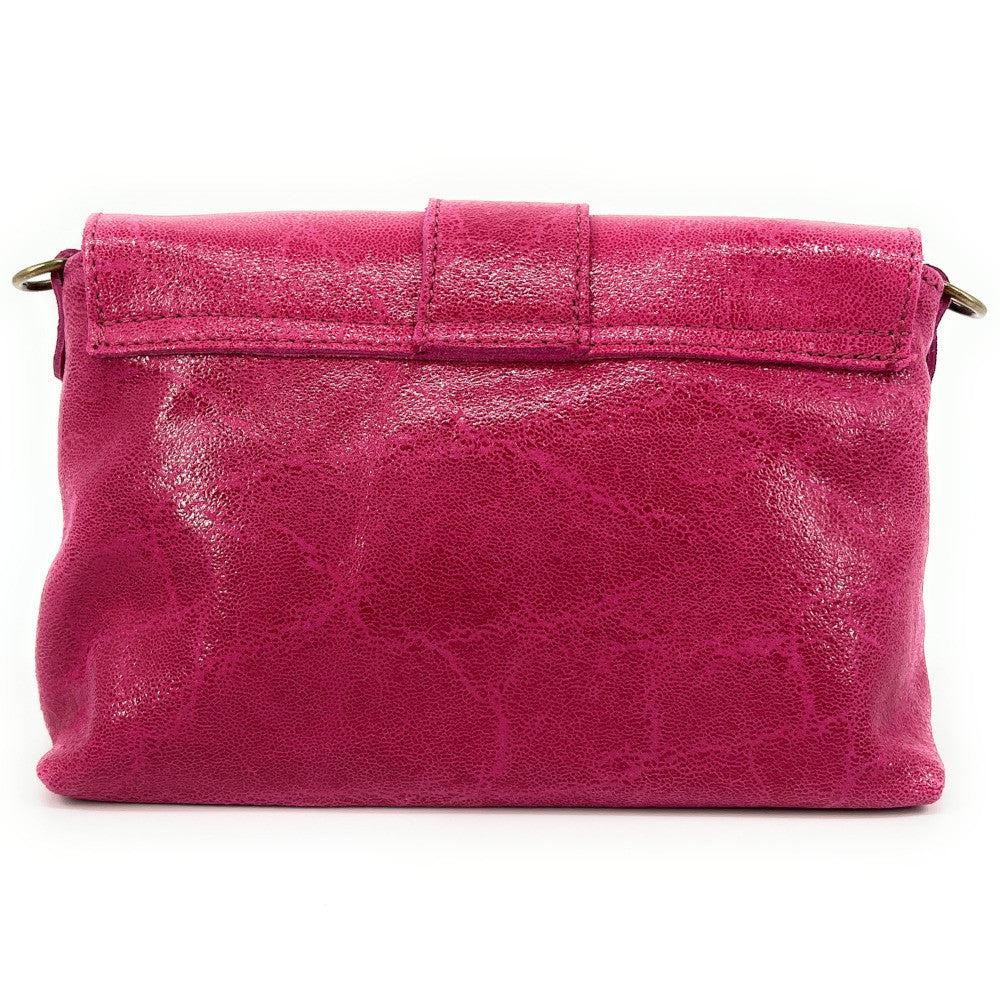 Mini sac en cuir lisse VERONE Rose néon