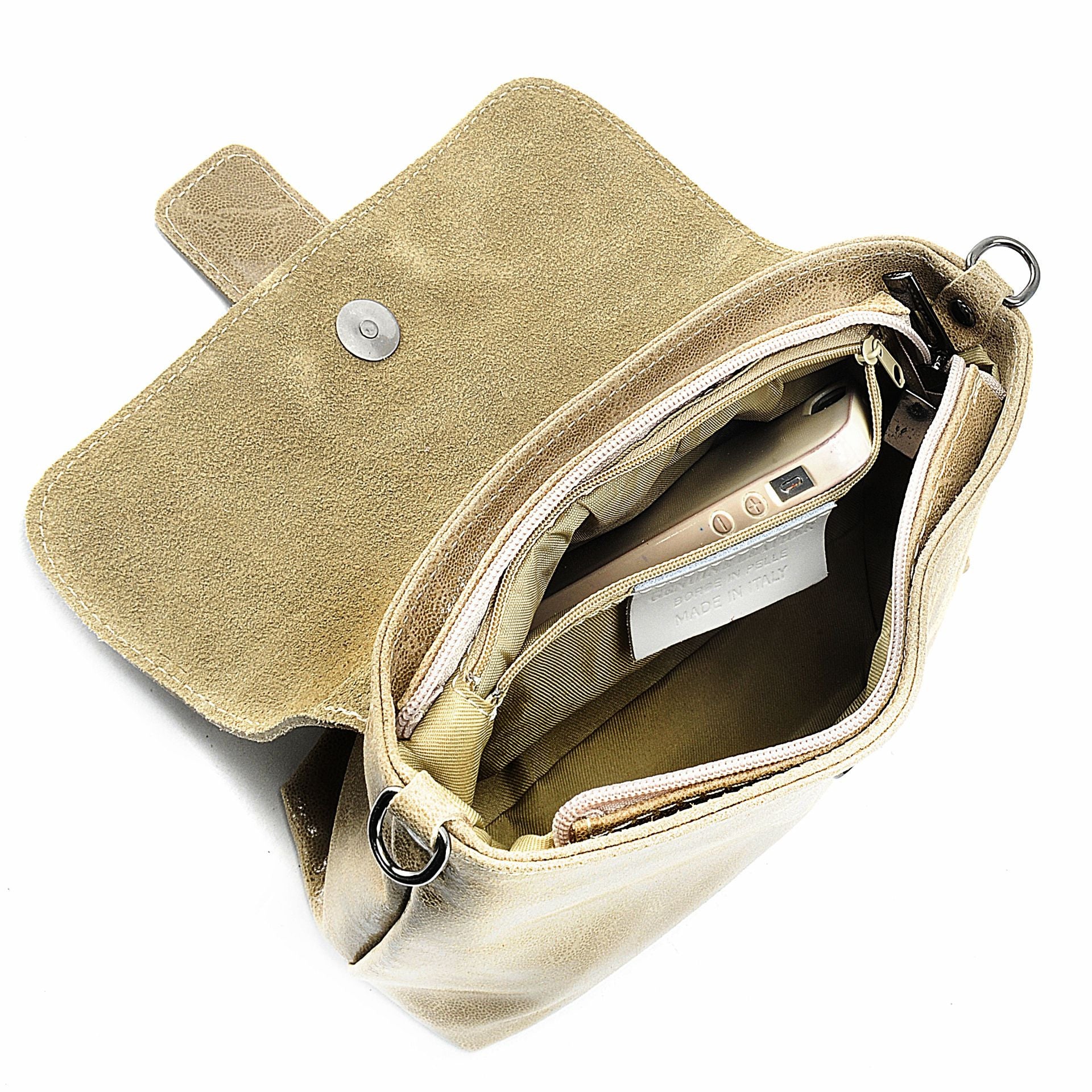 Mini sac en cuir lisse VERONE Taupe