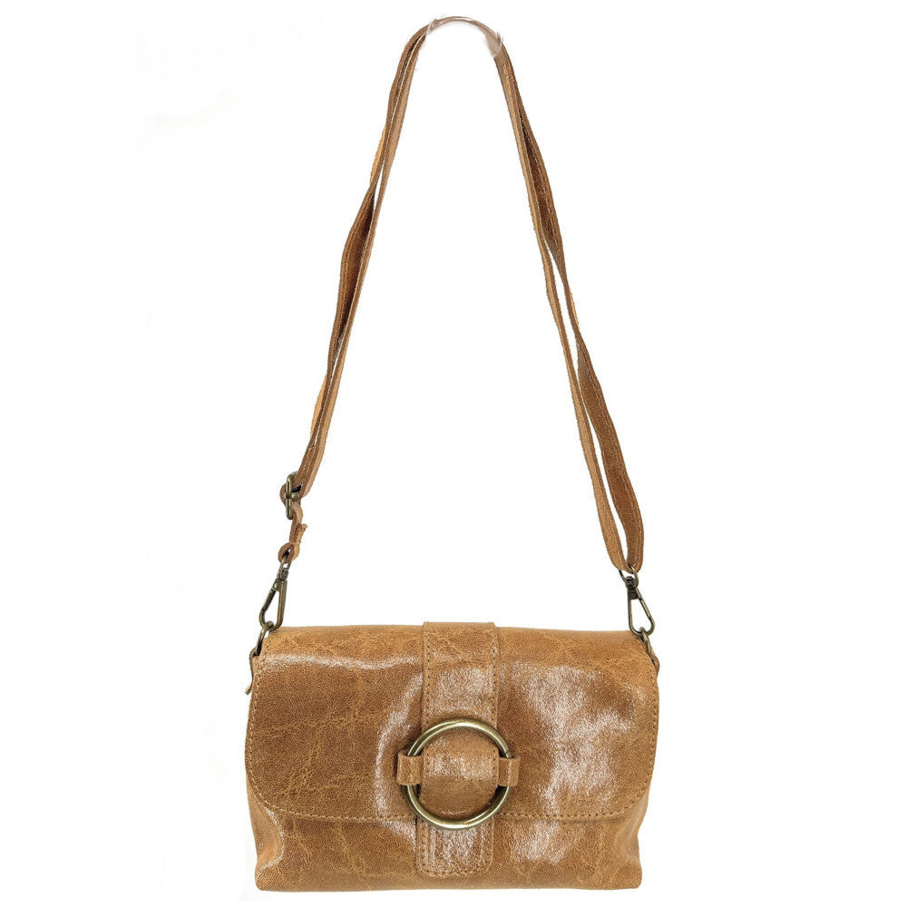 Mini sac en cuir lisse VERONE Camel