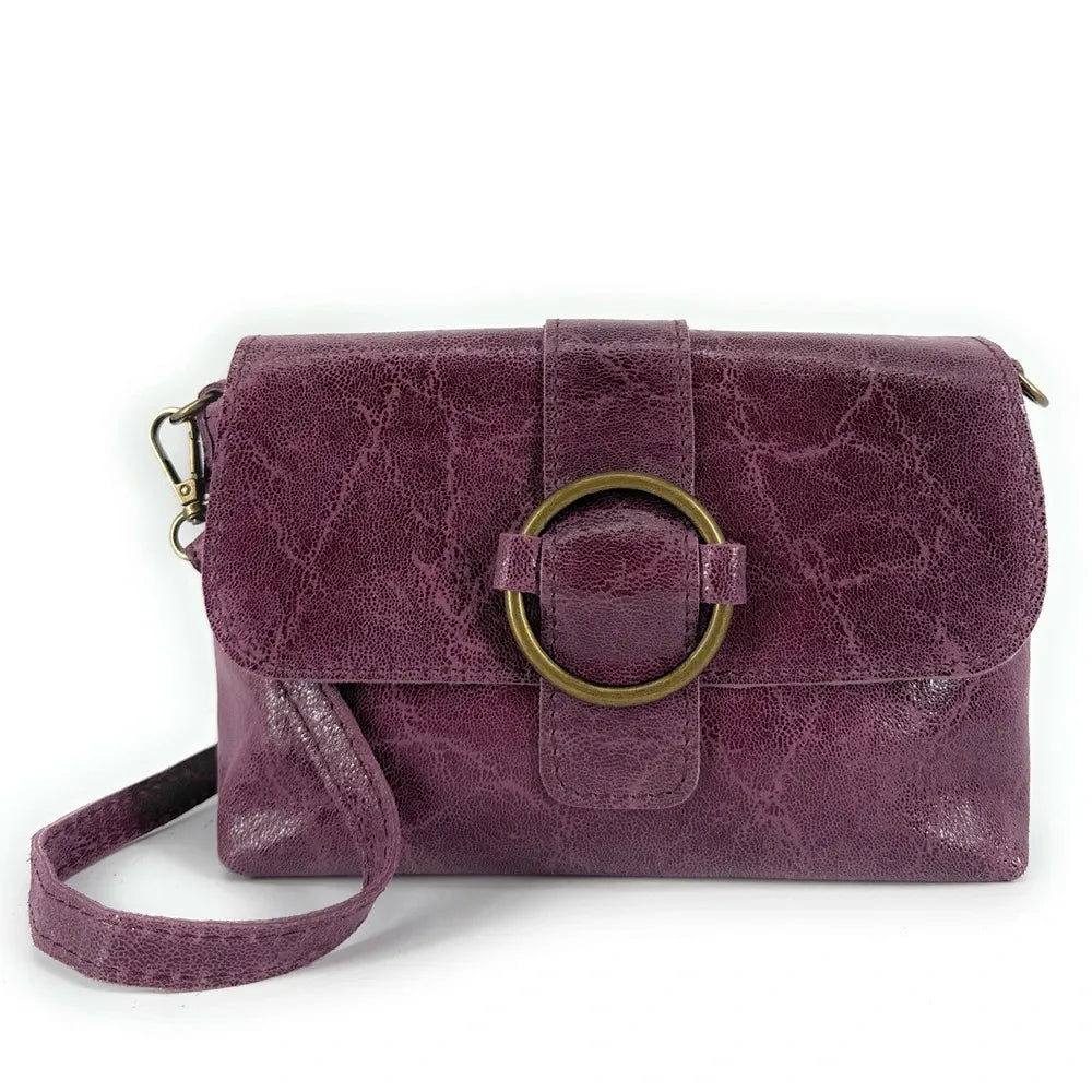 Mini sac en cuir lisse VERONE Prune