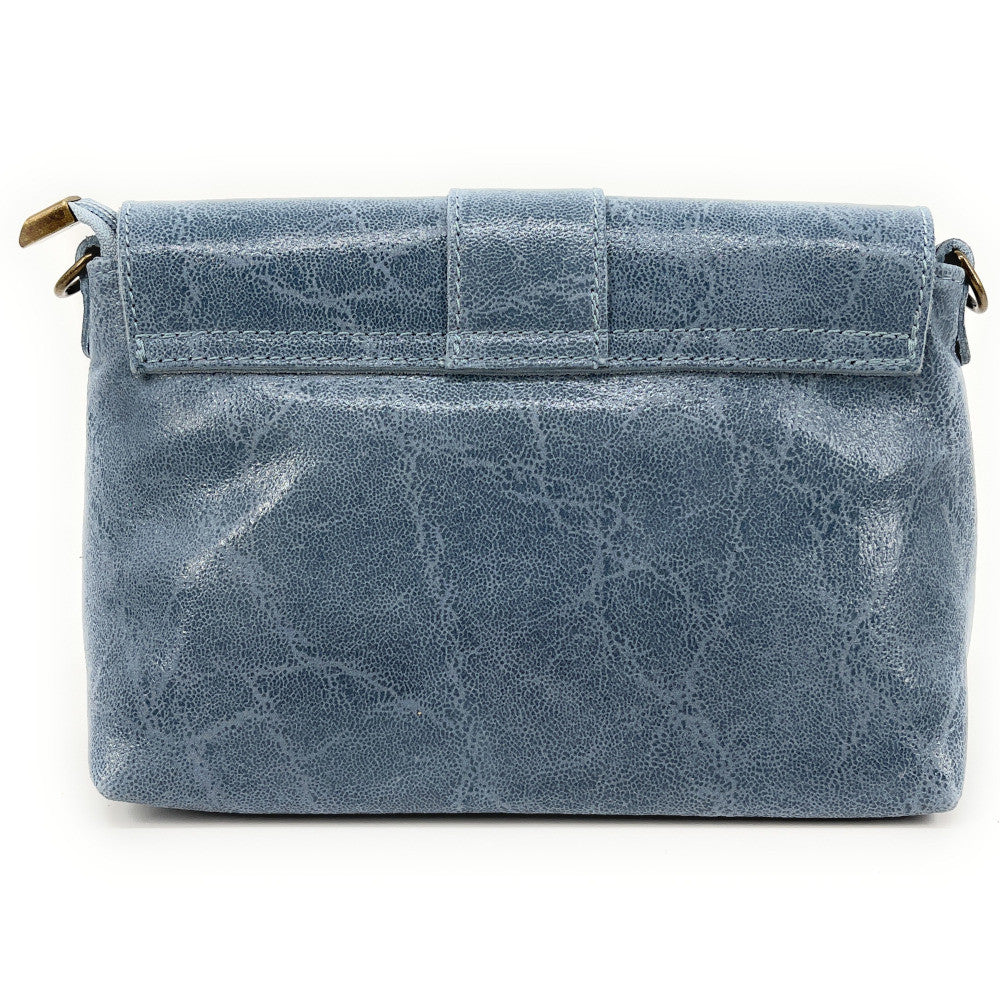 Mini sac en cuir lisse VERONE Bleu glacier
