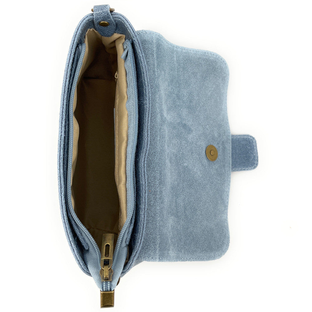 Mini sac en cuir lisse VERONE Bleu glacier