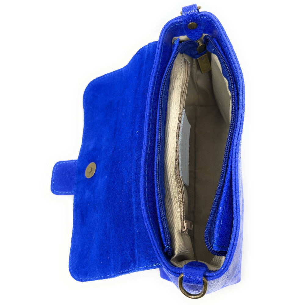 Mini sac en cuir lisse VERONE Bleu roi