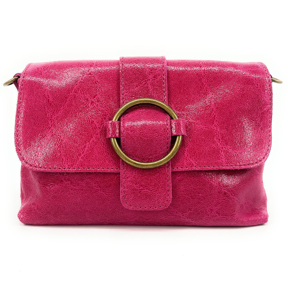 Mini sac en cuir lisse VERONE Rose néon