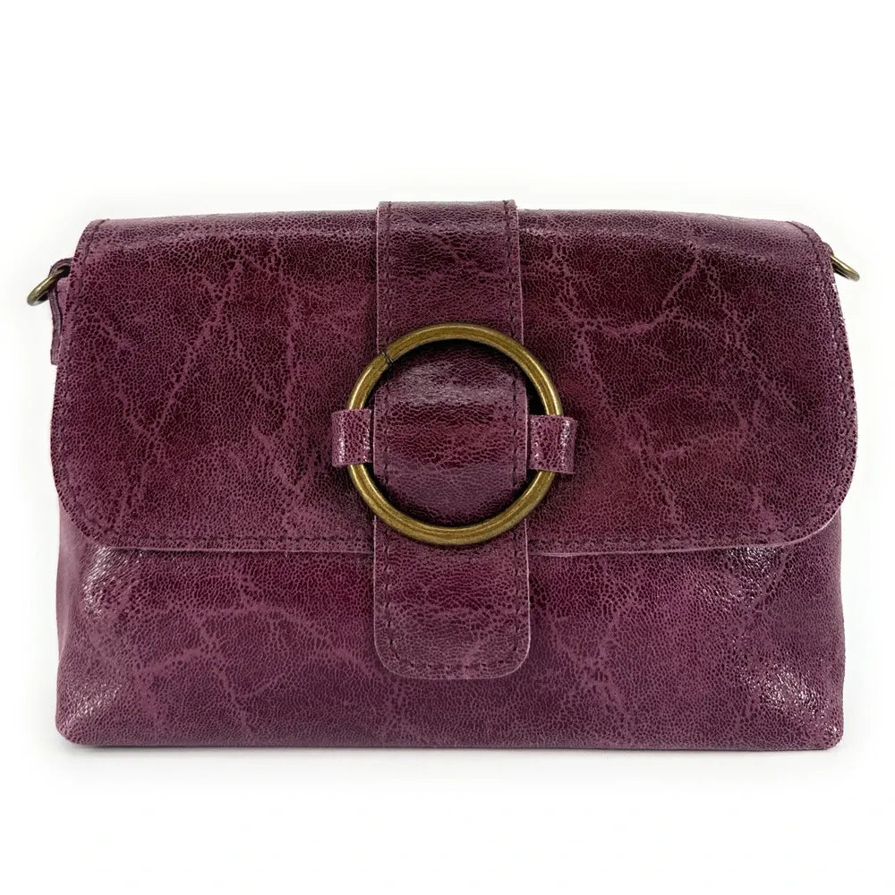 Mini sac en cuir lisse VERONE Prune