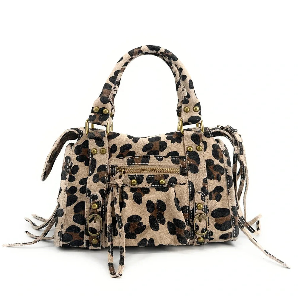 Mini-sac en croûte de cuir imprimé léopard SANDSTORM MINI LEO Léopard