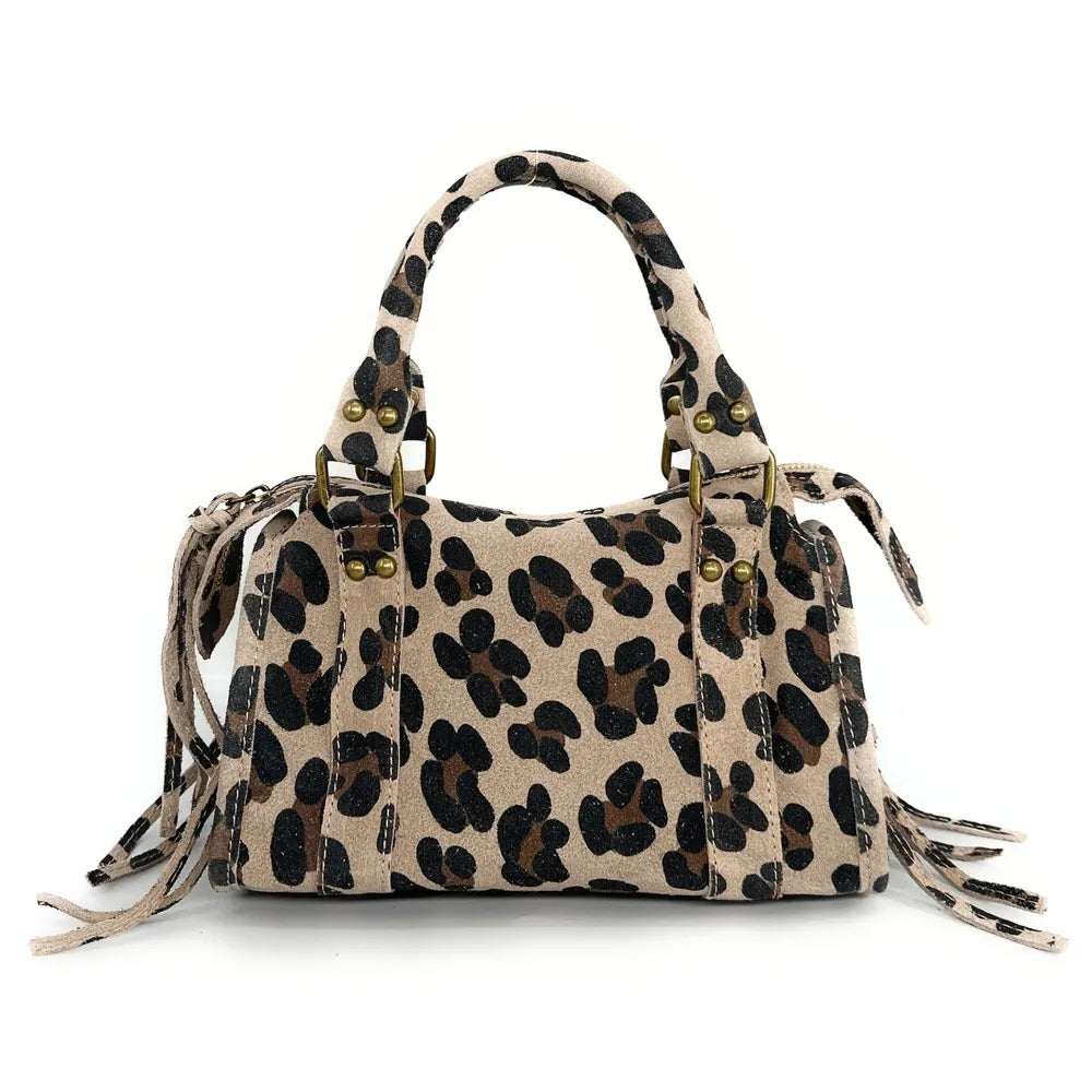 Mini-sac en croûte de cuir imprimé léopard SANDSTORM MINI LEO Léopard
