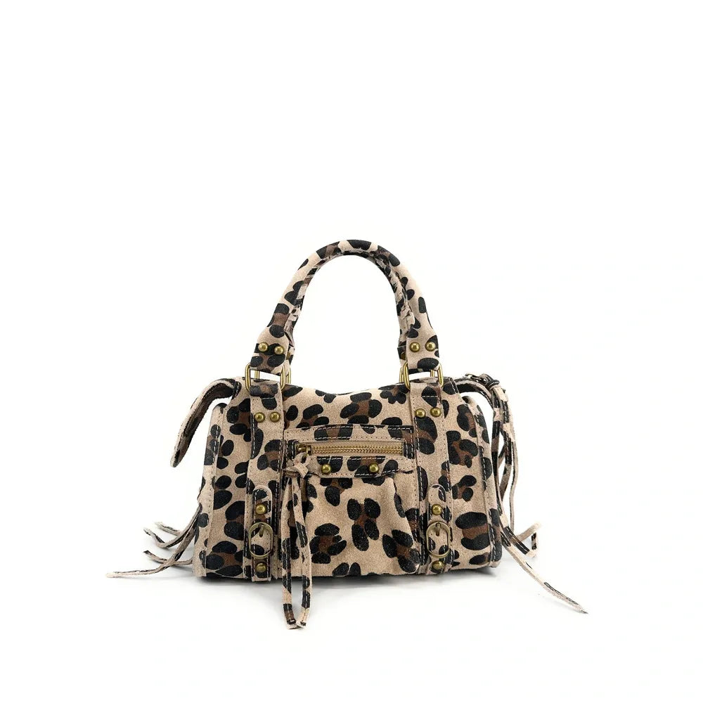 Mini-sac en croûte de cuir imprimé léopard SANDSTORM MINI LEO Léopard