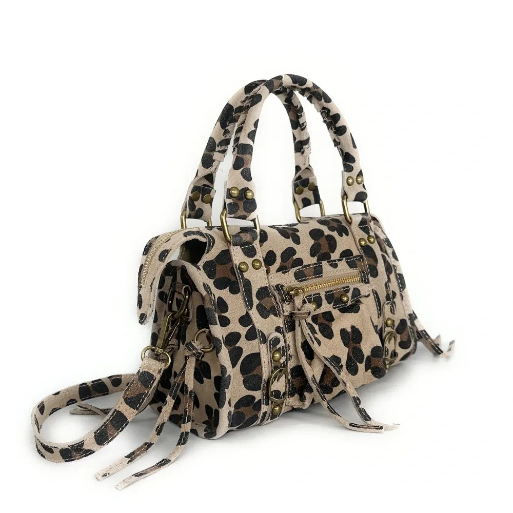 Mini-sac en croûte de cuir imprimé léopard SANDSTORM MINI LEO Léopard